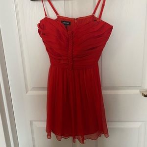 Red Strapless Bebe Dress